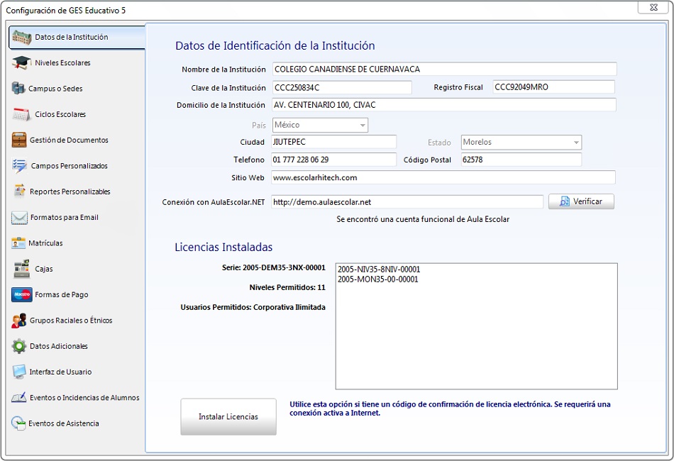 Datosconfig