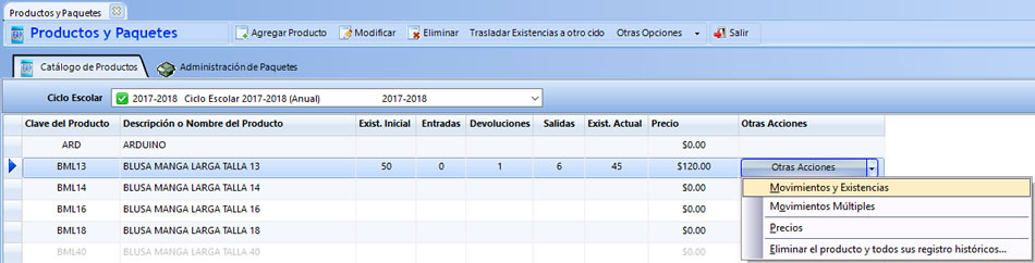 MovimientosyExistencias